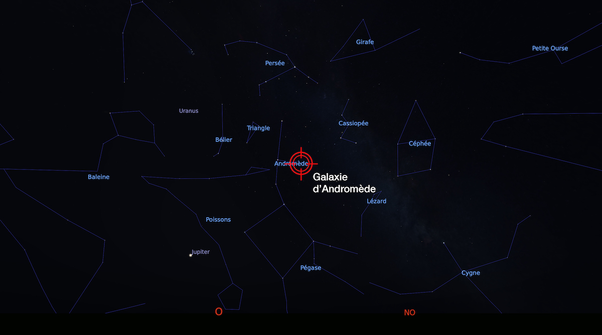 Localisation de la galaxie d'Andromède (M31)